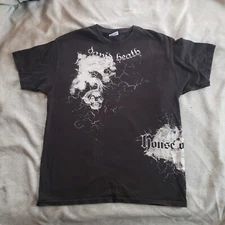 HOUSE OF PAIN 2 Sided Graphic Shirt Mens Large White Skull HEAVY METAL MMA