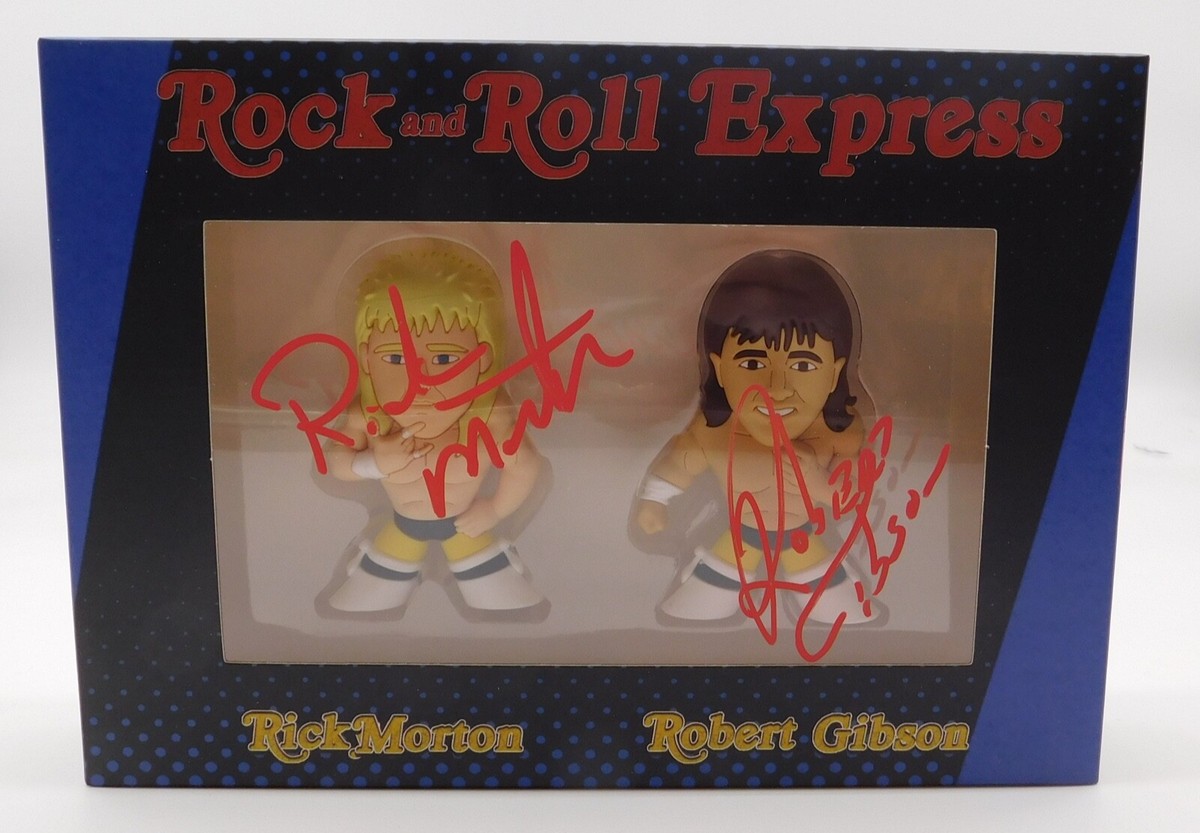 Ricky Morton Robert Gibson Rock & Roll Express Signed Pint Size