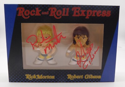 Ricky Morton Robert Gibson Rock & Roll Express Signed Pint Size