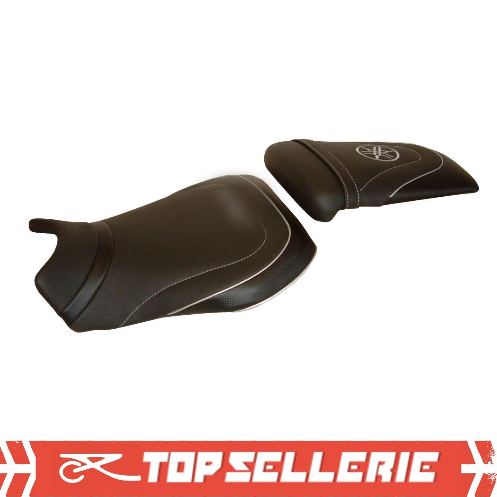 Housse de selle design YAMAHA YZF R1 millésime 1998 finition surpiquée haut de gamme