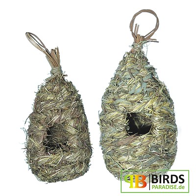 Gras Vogelnest Nistkörbchen Exotennest Tropfenform - verschiedene Größen
