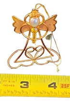 ORNAMENT DECORATED WIRED CHRISTMAS GOLD ANGEL HEARTS HOLIDAY