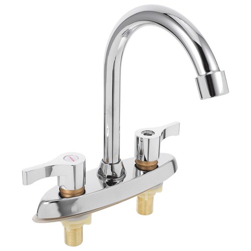 Modern Dual Handle Kitchen Sink Faucet Hot & Cold Water Tap Basin Mixer