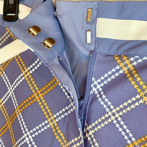 Nike Golf Fit Dry Plaid Rock Skort Periwinkle Blue Mustard Gold Academia Preppy - Bild 4 von 13