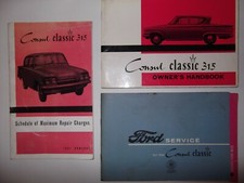 Ford Consul Classic 315. 109E Owners Handbook  Set.