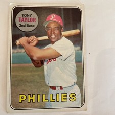 1969 Topps #108 Tony Taylor Philadelphia Phillies Listing Bbb Second Card
