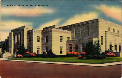 PC FREEMASONRY, MASONIC TEMPLE, FT. SMITH, AR, Vintage Postcard (b56493)
