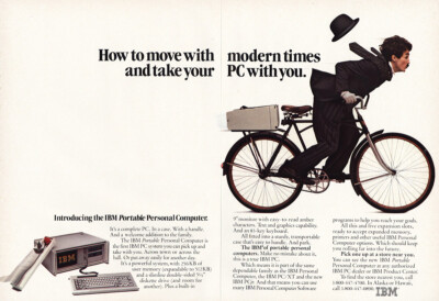 1984 IBM Portable Personal Computer: Move With Modern Times Vintage Print Ad