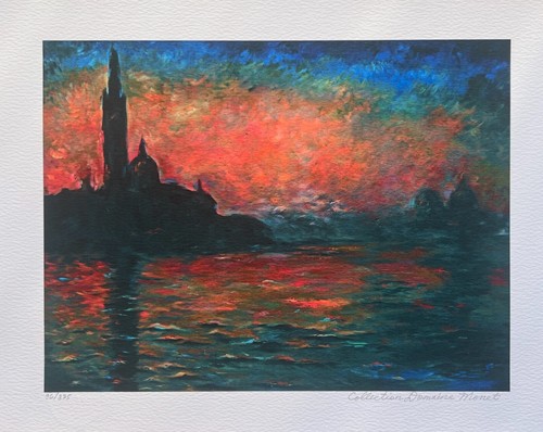 Claude Monet VENICE AT DUSK Estate Signed Limited Edition Giclee Art 16" x 12" - Picture 3 of 8