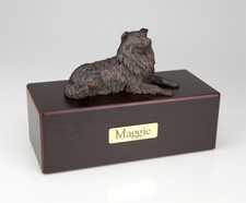 Collie Bronze Pet Funeral Cremation Urn Available in 3 Different Colors 4 Sizes