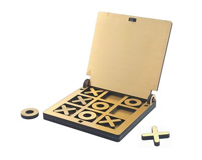 Holz Tic Tac Toe Tragbar Brettspiel für Kinder Und Erwachsene