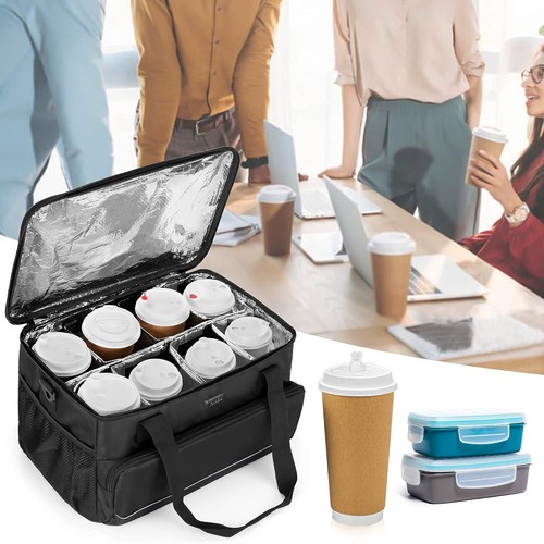 Reusable 8 Cups Drink Carrier for Delivery with Adjustable Dividers, Handle w... - Picture 10 of 10