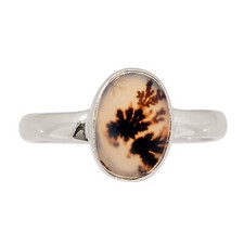 Natural Scenic Dendritic Agate 925 Sterling Silver Ring Jewelry s.8.5 ALLR-31289