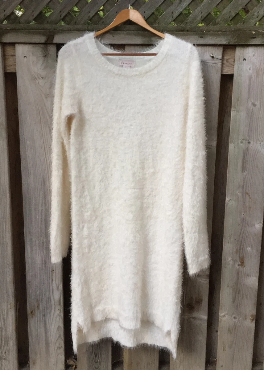 White fuzzy sweater clearance dress