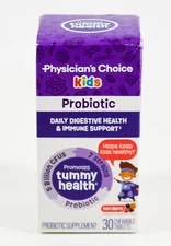 Physicians Choice KIDS PROBIOTIC digestive immune 30 TART BERRY Chewable 03/2026