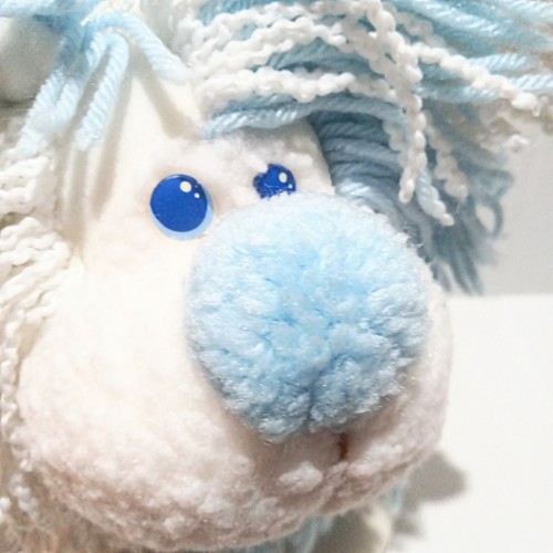 Vtg Kenner Disney Fluppy Dogs Plush-Brave Flup-Shaggy Yarn Hair-Bandana-1986-12" - Picture 7 of 8