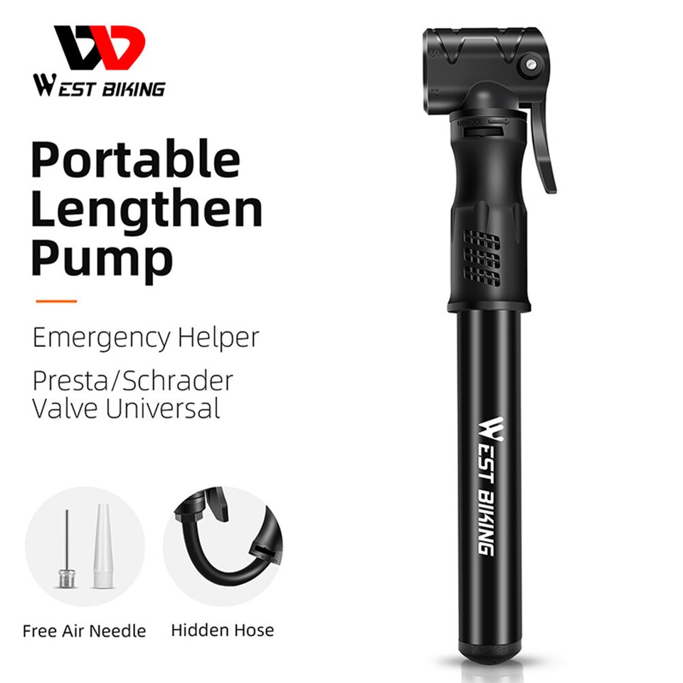 WEST BIKING MTB Bike Pump Portable Manual Air Pump Cycling Accessories