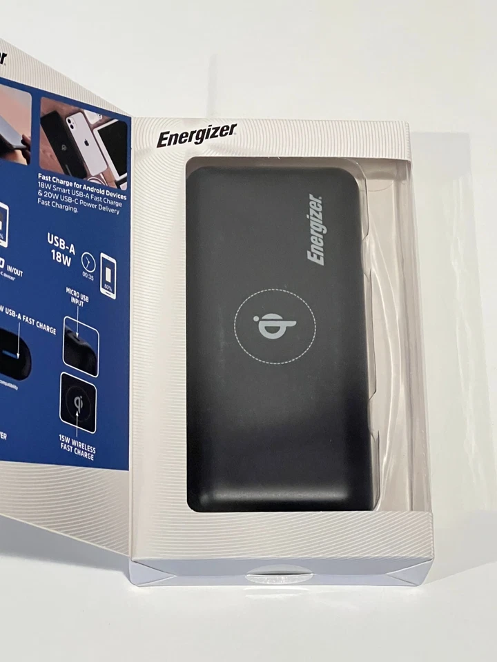 Cargador Portátil Energizer 20.000 mAh Ultimate Inalámbrico PD y Pantalla LCD CAJA ABIERTA Foto 2 de 3