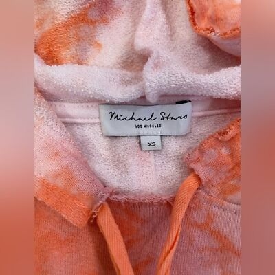 Michael Stars Pink Orange Tie Dye Boxy Fit Cropped Sleeve Sweatshirt sz XS eBay