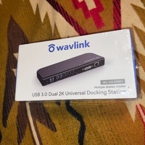 Wavlink USB 3.0 Universal Laptop Docking Station Dual Monitor HDMI DVI VGA - Afbeelding 1 van 7