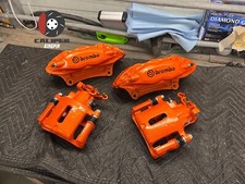 Ford Mustang Gt Brake Calipers Powdercoated Gloss Orange 07-14 5.0 Front Rear Ford Mustang Gt Brake Calipers Powdercoated Gloss Orange 07-14 5.0 Front Rear