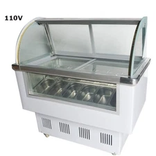 TECHTONGDA Gelato Freezer Hard Ice Cream Refrigerator Cabinet Showcase 12PAN110V