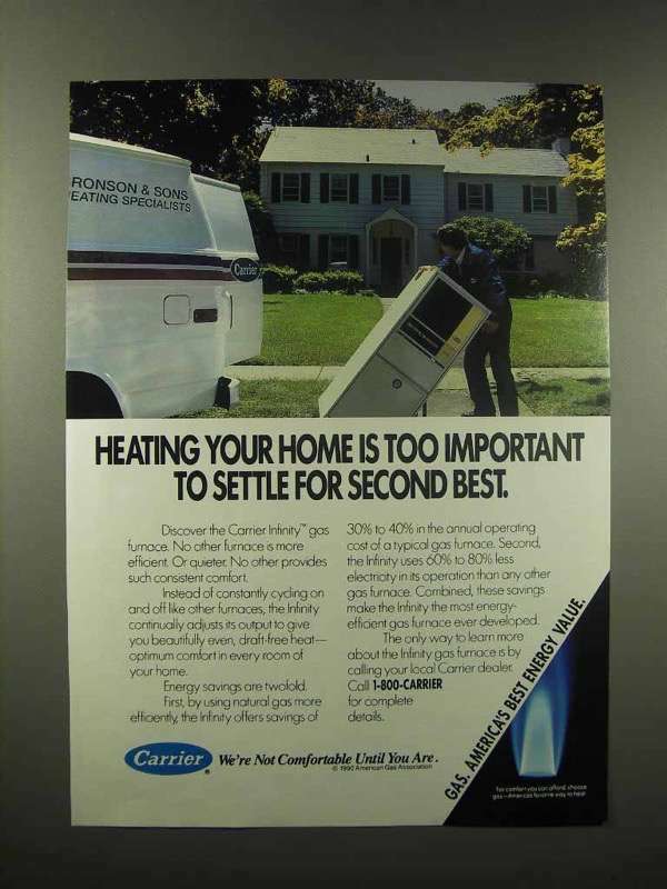 1990 Carrier Infinity Gas Furnace Ad Heating Home