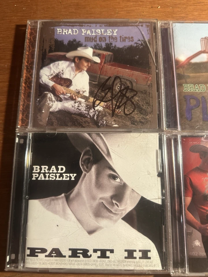 Brad Paisley Lot Of 4 CDs The Mud On the Tires Cd Is Signed Great Country Music Foto 4 de 4