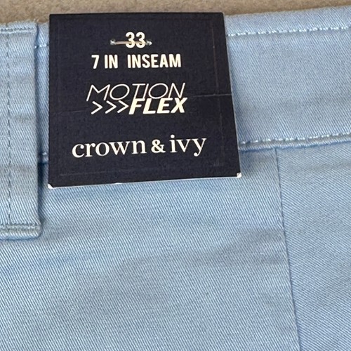 Crown Ivy Shorts Herren 33 blau Sky Motion Flex Taille klassisch Sommer Chino - Bild 11 von 12