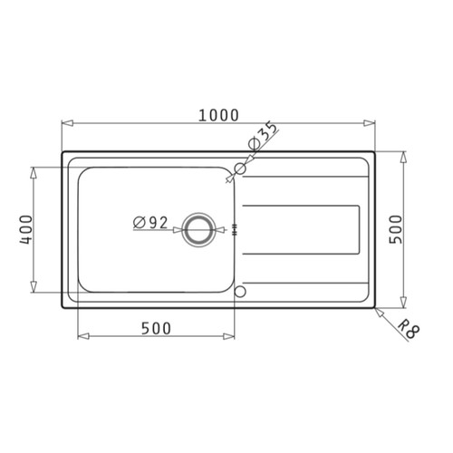 Single Bowl Inset Chrome Stainless Steel Kitchen Sink with Reversible BeBa_26185 - Picture 3 of 5