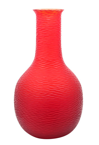 VENINI 1940 By Carlo Scarpa Murano Battuto Red Art Glass Vase