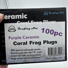 Reefing Art 7/8 Crown 3/8 Base CERAMIC Purple Coral Frag Plugs 100 pack