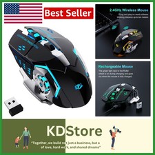 Rechargeable Wireless Gaming Mouse - Ambidextrous Design with RGB Illumination