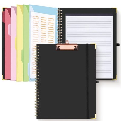 Clipboard Folio with Refillable Lined Notepad for Letter Size (11'' x 8.5''), 5...