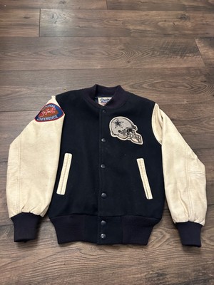 Chalkline Dallas Cowboys Vintage Letterman Leather Jacket Youth 10