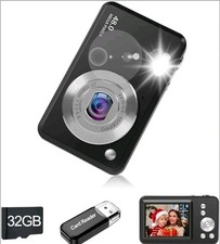 Digital Camera, 1080P HD Compact Portable Vlogging Camera with 32GB Memory Card,