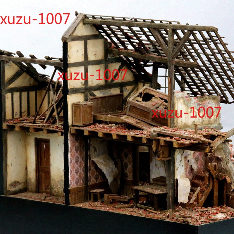 1/35 Ruins House Models Kits Diorama European War Damaged Farm