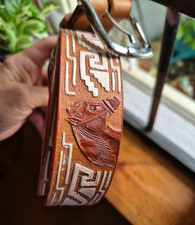 Vintage Equestrian Hand Tooled Leather Belt Horse Western Design Mexico 42 Men's