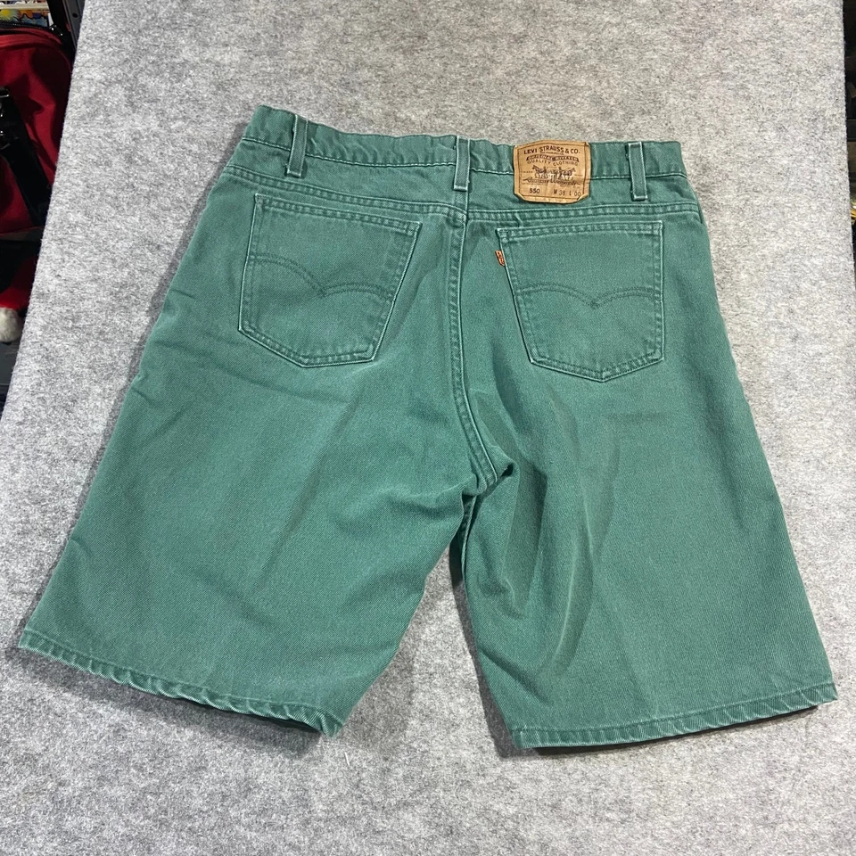Pantalones Cortos De Colección 1993 Levis 550 Naranja Tab Calce Relajado Verde Denim Para Hombre 38 EE. UU. Foto 3 de 4