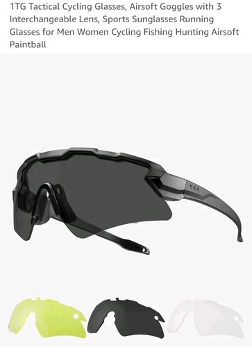 Occhiali da ciclismo tattici con 3 lenti intercambiabili sportivi prezzo consigliato £16,99