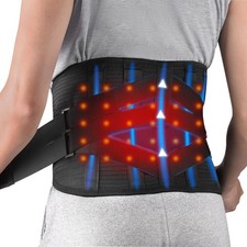 HONGJING Heated Back Brace Rechargeable for Lower Back Pain , Heating Lumbar ...