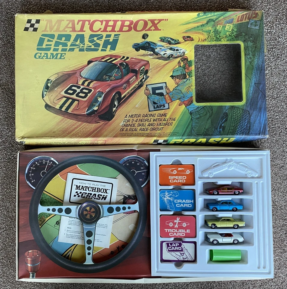 Vintage MATCHBOX Superfast CRASH GAME inc. 4 Cars. Boxed. - Image 2 of 4