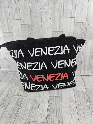 Robin Ruth Cabo Souvenir Hand Bag Canvas Venezia Small Purse Black White Red - Picture 4 of 7