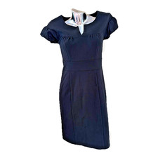 Banana Republic Empire Waist Little Black Dress Size 6 Ruffle Sleeve Milkmaid
