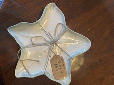 4 Shoreline Collection Home Studio Starfish Shaped Salad Plates With Blue Trim