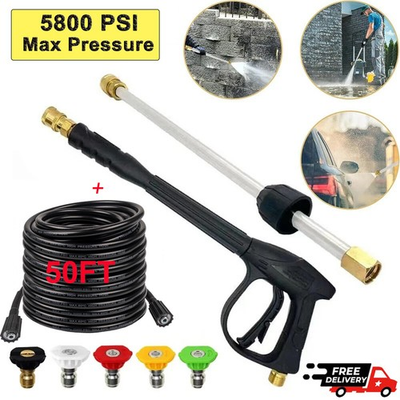 #ad High Pressure 4000PSI Car Power Washer Gun Spray Wand Lance Nozzle and Hose Kit $32.98