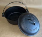 Griswold Cast Iron Metal No. 8 Dutch Oven Original Tite Top Lid Antique