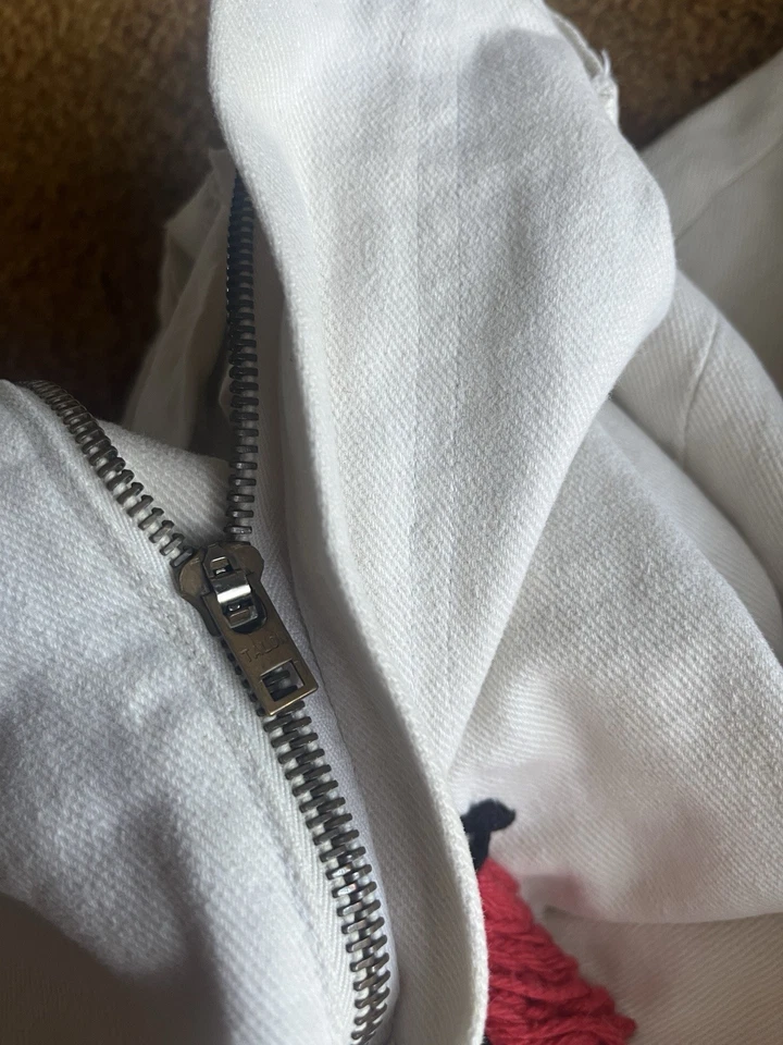 Vintage 60s/70s Handmade White Bell Bottom Flare Jeans 32X31 - Image 3 of 4