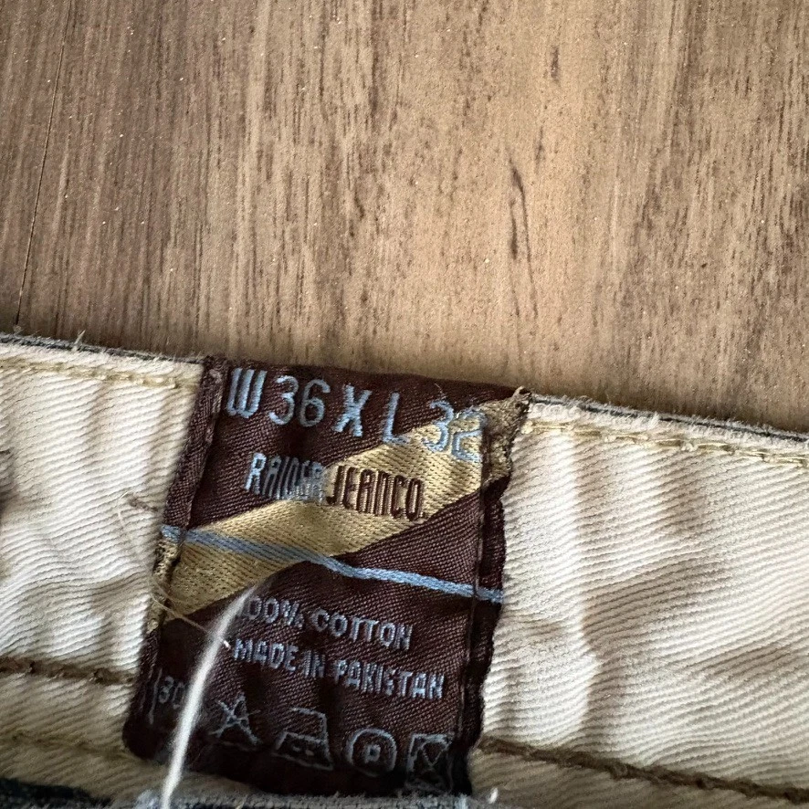 Винтажные джинсы Y2K Raider 36x30 мешковатые коньки широкие штанины 1990-е хип-хоп выцветание - Изображение 3 из 4