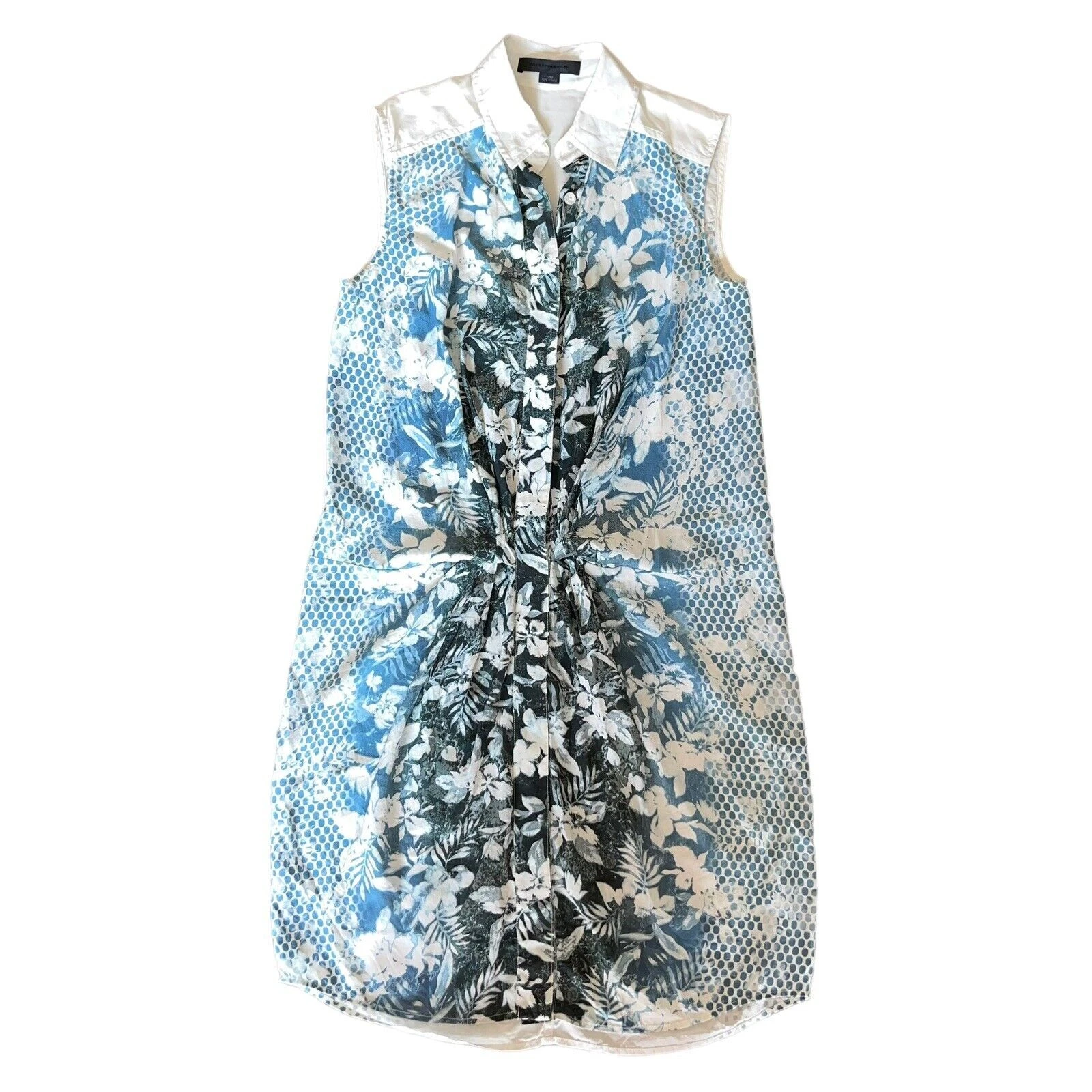 Abito Camicia Alexander Wang 0 Seta Floreale Senza Maniche Collo Bottoni Couture